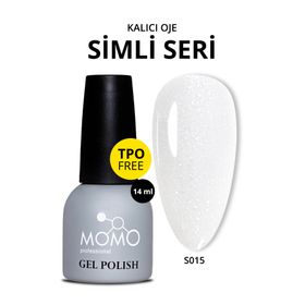 Momo Professional S015 Simli Beyaz 14 ml Kalıcı Oje