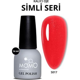 Momo Professional S017 Hafif Simli Kırmızı 14 ml Kalıcı Oje