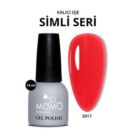 Momo Professional S017 Hafif Simli Kırmızı 14 ml Kalıcı Oje