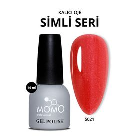 Momo Professional S021 Hafif Işıltılı Açık Kırmızı 14 ml Kalıcı Oje