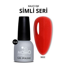 Momo Professional S022 Işıltılı Bayrak Kırmızısı 14 ml Kalıcı Oje
