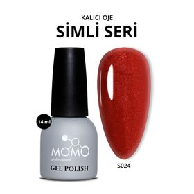 Momo Professional S024 Simli Bayrak Kırmızısı 14 ml Kalıcı Oje