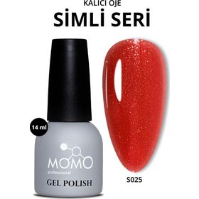 Momo Professional S025 Simli Canlı Kırmızı 14 ml Kalıcı Oje