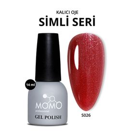 Momo Professional S026 Işıltılı Bordo Kırmızı 14 ml Kalıcı Oje