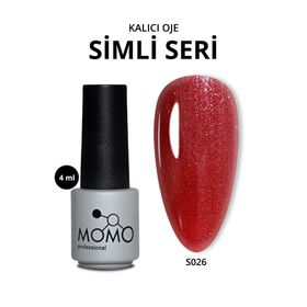 Momo Professional S026 Işıltılı Bordo Kırmızı 4 ml Kalıcı Oje