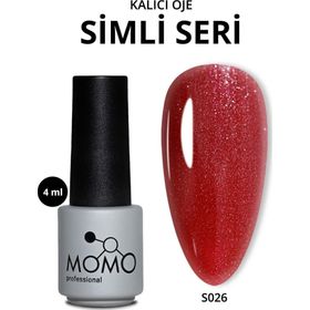 Momo Professional S026 Işıltılı Bordo Kırmızı 4 ml Kalıcı Oje