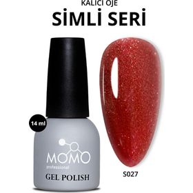 Momo Professional S027 Yoğun Işıltılı Bordo Kırmızı 14 ml Kalıcı Oje