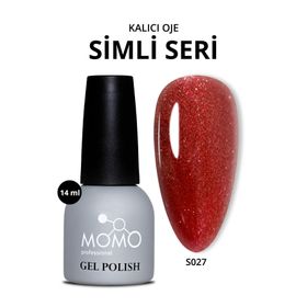 Momo Professional S027 Yoğun Işıltılı Bordo Kırmızı 14 ml Kalıcı Oje