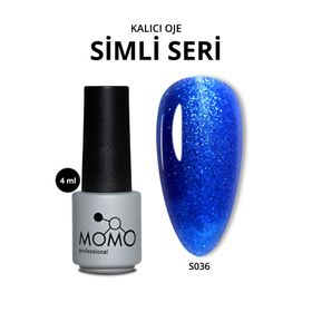 Momo Professional S036 Simli Saks Mavi 4 ml Kalıcı Oje