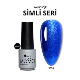 Momo Professional S036 Simli Saks Mavi 4 ml Kalıcı Oje