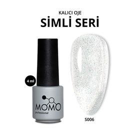 Momo S006 Renkli Simli Şeffaf 4 ml Kalıcı Oje