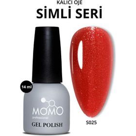 Momo S025 Simli Canlı Kırmızı 14 ml Kalıcı Oje