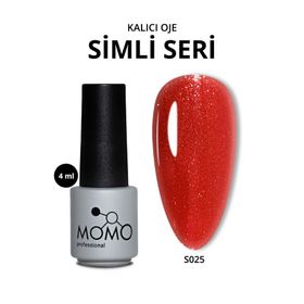 Momo S025 Simli Canlı Kırmızı 4 ml Kalıcı Oje