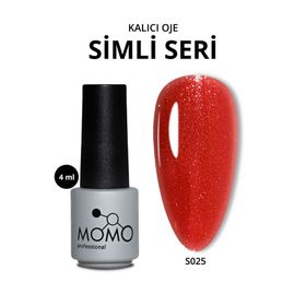 Momo S025 Simli Canlı Kırmızı 4 ml Kalıcı Oje