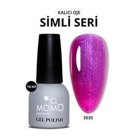Momo S035 Mavi Sedefli Mor 14 ml Kalıcı Oje