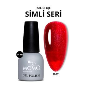 Momo S037 Simli Vişne Çürüğü 14 ml Kalıcı Oje