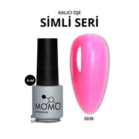 Momo S038 Mavi Sedefli Şeker Pembe 4 ml Kalıcı Oje