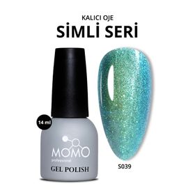 Momo S039 14 ml Yoğun Simli Açık Petrol Mav Kalıcı Oje