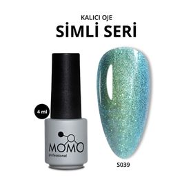 Momo S039 Yoğun Simli Açık Petrol Mavi 4 ml Kalıcı Oje