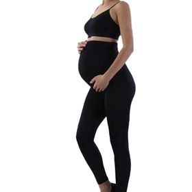 Momslab 4073 Siyah Pamuklu Hamile Taytı