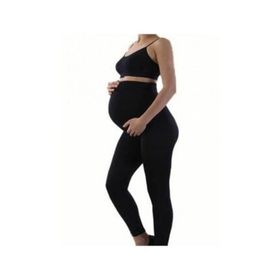 Momslab Siyah Uzun Pamuklu Hamile Taytı