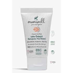 Momwell Organik Leke Önleyici Koruyucu SPF50 50 ml Yüz Güneş Kremi