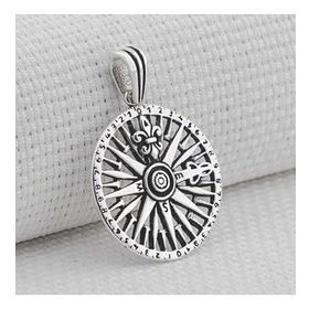 Mona Roza Açı Tasarımlı 925 Ayar Pusula Gümüş Kolye Ucu