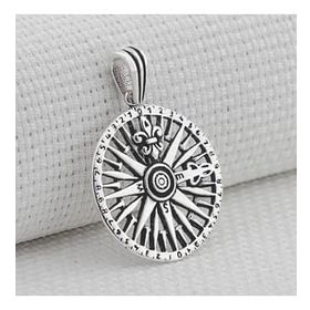 Mona Roza Açı Tasarımlı 925 Ayar Pusula Gümüş Kolye Ucu