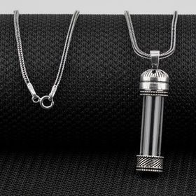 Mona Roza Açılabilir Cam Tüp Tasarımlı 925 Ayar Cevşen Dua Kabı Gümüş Kolye