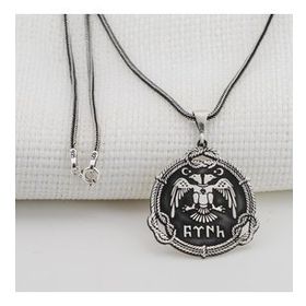 Mona Roza Çift Başlı Kartallı Türk Yazılı Erkek Gümüş Kolye