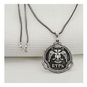 Mona Roza Çift Başlı Kartallı Türk Yazılı Erkek Gümüş Kolye