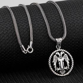 Mona Roza Çift Başlı Selçuklu Kartalı Motifli 925 Ayar Gümüş Kolye