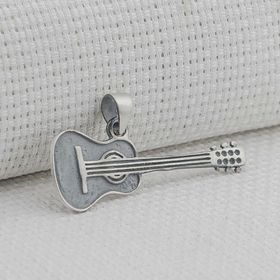 Mona Roza Gitar Tasarımlı 925 Ayar Gümüş Kolye Ucu