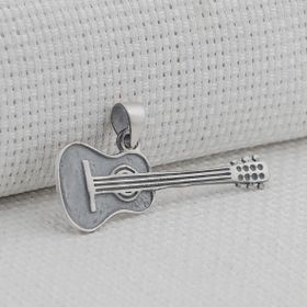Mona Roza Gitar Tasarımlı 925 Ayar Gümüş Kolye Ucu