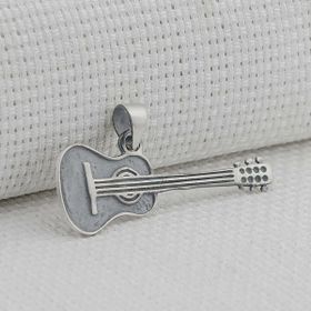 Mona Roza Gitar Tasarımlı 925 Ayar Gümüş Kolye Ucu