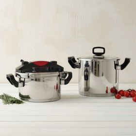 Monaco Joy 7+4 lt Inox Siyah Düdüklü Tencere Seti