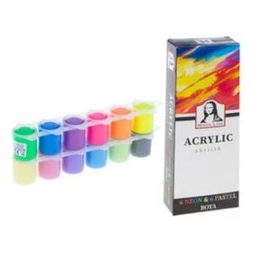 Monalisa 12 Renk x 22 ml Neon/Pastel Akrilik