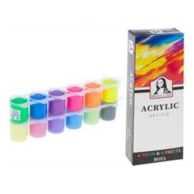 Monalisa 12 Renk x 22 ml Neon/Pastel Akrilik