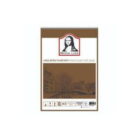 Monalisa MN01-3 A3 Telli Kraft 120 Gr 50 Yp Eskiz Defteri