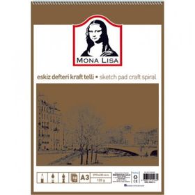 Monalisa MN01-3 A3 Telli Kraft 120 Gr 50 Yp Eskiz Defteri