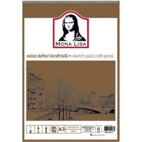 Monalisa MN01-3 A3 Telli Kraft 120 Gr 50 Yp Eskiz Defteri