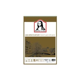 Monalisa MN01-3 A3 Telli Kraft 120 Gr 50 Yp Eskiz Defteri