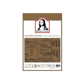 Monalisa MN01-4 50 Yaprak 100 gr A4 Kraft Telli Eskiz Defteri