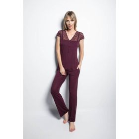Monamise 18420 Bordo Kadın Pijama Takım