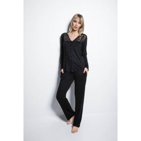 Monamise 18426 Siyah Kadın Pijama Takımı