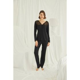Monamise 18426 Siyah Kadın Pijama Takımı