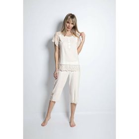 Monamise 19154B Beyaz Kadın Pijama Takımı