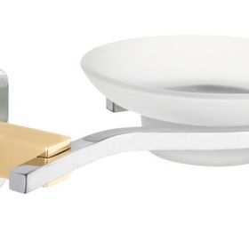 Monavit A10302 Ivory Banyo Ayna Önü Altın Pirinç Cam Sabunluk