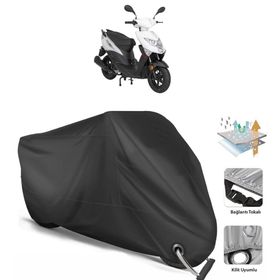 Mondial 50 Eagle Siyah Arka Çanta Uyumsuz Ultra Kalın Su Geçirmez Motor Brandası