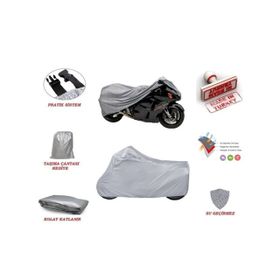 Mondial 50 TT Turuncu Reflektörlü Gri Arka Çanta Uyumsuz Motosiklet Brandası